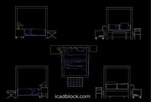 Cama doble en AutoCAD