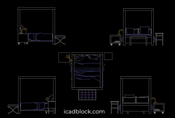 Double bed in AutoCAD