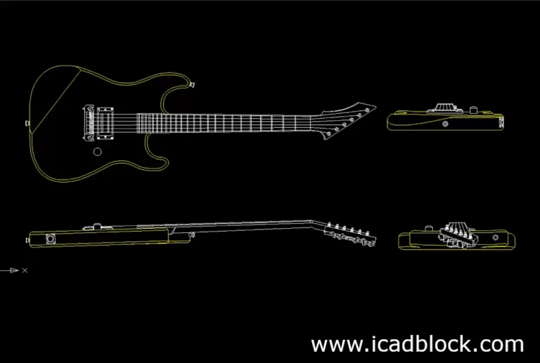 guitar dwg 2d model download