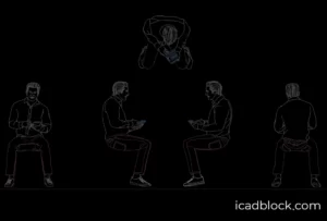 Man sitting and writing in notebook DWG