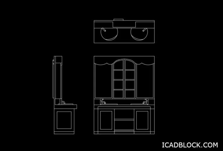 Bathroom sink CAD Block collection in DWG - iCADBLOCK