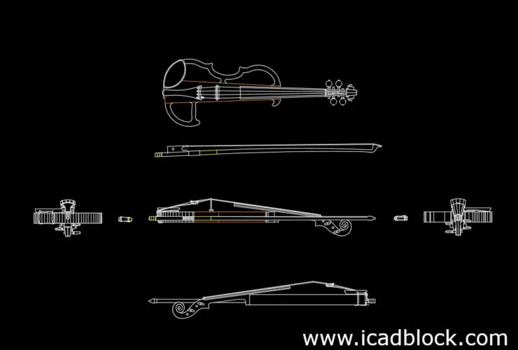 Musical instruments cad blocks in DWG iCADBLOCK