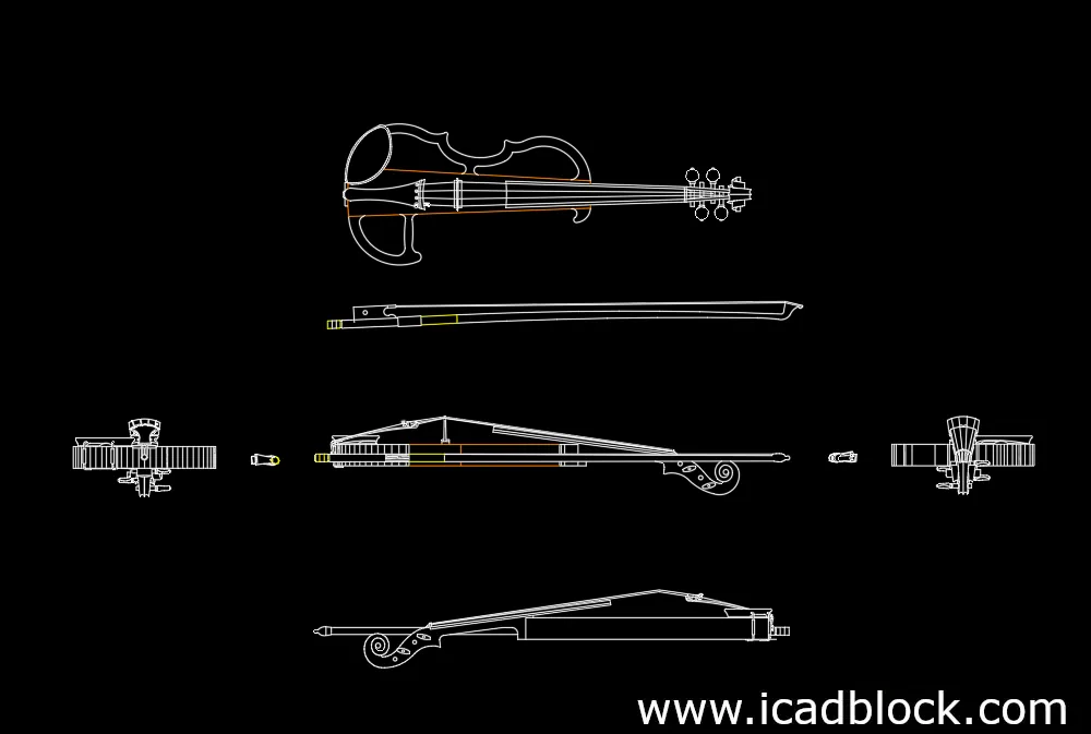 Bloque CAD Violín eléctrico