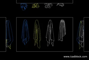 Towel DWG 2D File Download in 4 views
