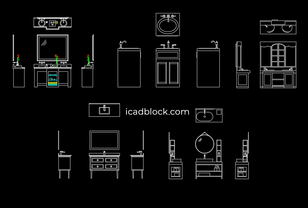 Bathroom sink CAD Block