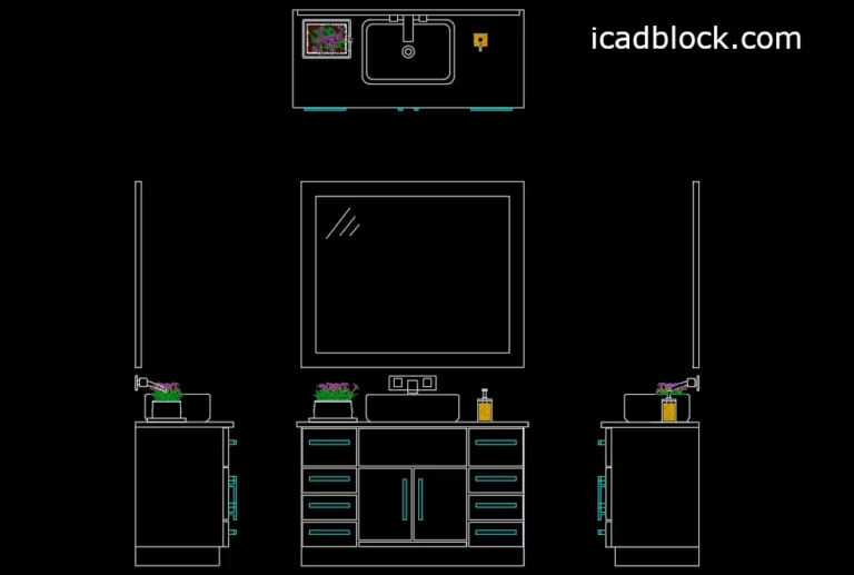 bathroom sink dwg 2d model download