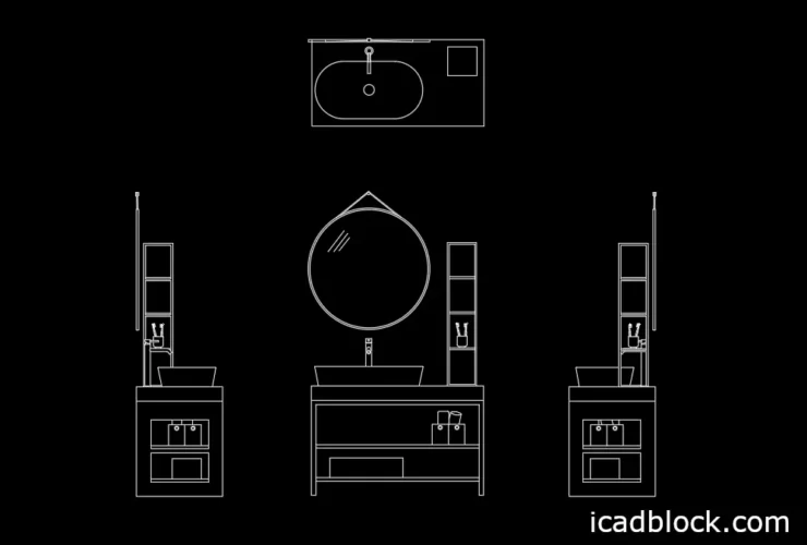 Bathroom sink CAD Block collection in DWG - iCADBLOCK