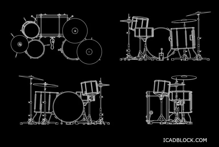 drum dwg 2d model cad block for autocad