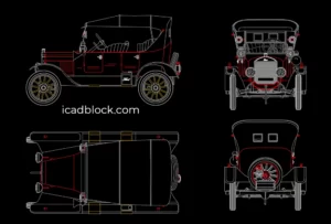 Ford model T blueprint in DWG format