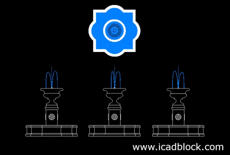 fountain 2d model in dwg format for autocad