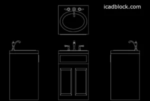 free bathroom sink autocad model in dwg format