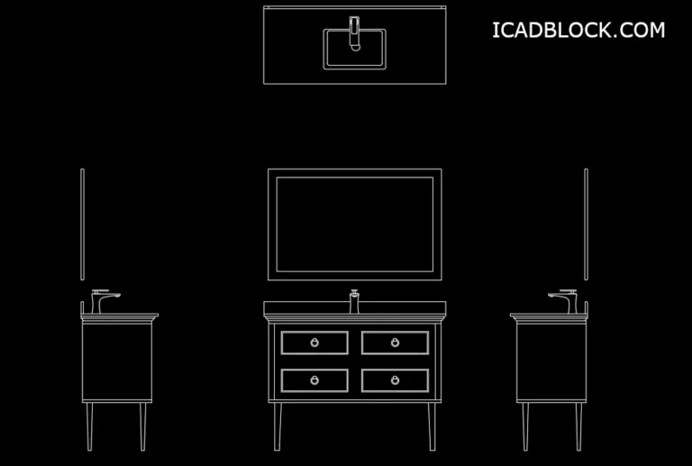 free bathroom vanity dwg model for autocad