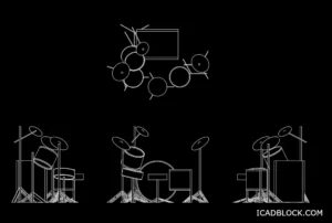 free drum CAD Block dwg download
