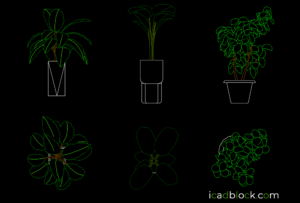 Free indoor plants 2D drawings in AutoCAD