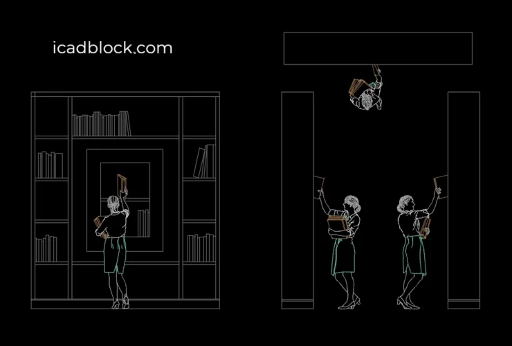 Bookshelf CAD Block collection in DWG iCADBLOCK
