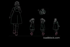 Little girl running DWG