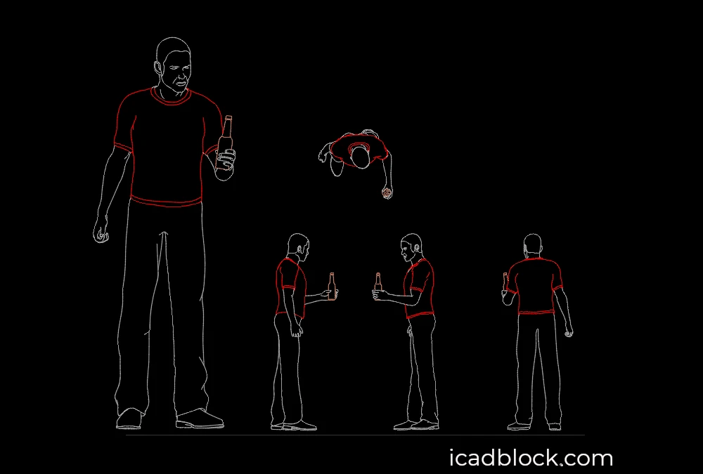 Person holding a bottle DWG