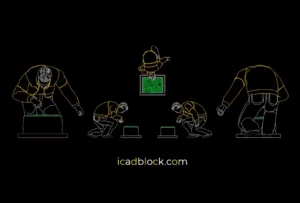 Hombre arrodillado y mirando