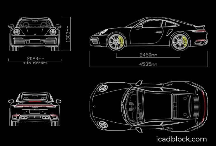 Porsche 911 Turbo S blueprint