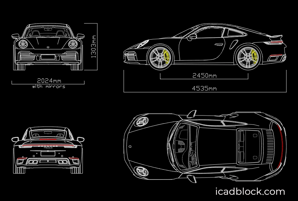 Porsche 911 Turbo S blueprint