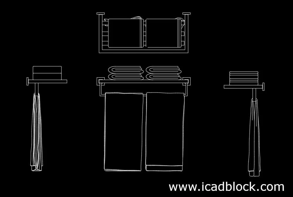 towel on shelf DWG CAD Block for auocad