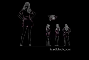 woman standing with hands on her hips, DWG model