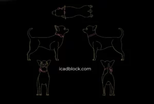 Dog with a bow tie in AutoCAD