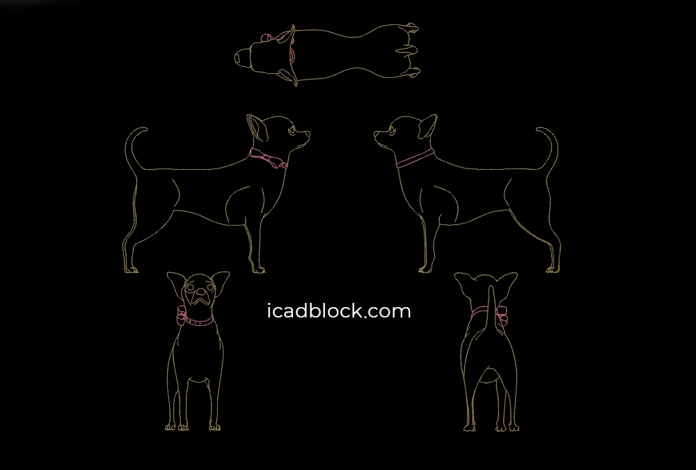 Dog with a bow tie in AutoCAD