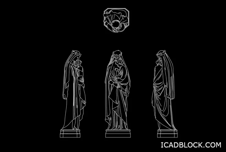 Sculpture dwg (Lady Madonna) for autocad