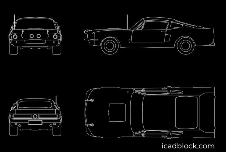 Mustang GT500 1967 CAD Block