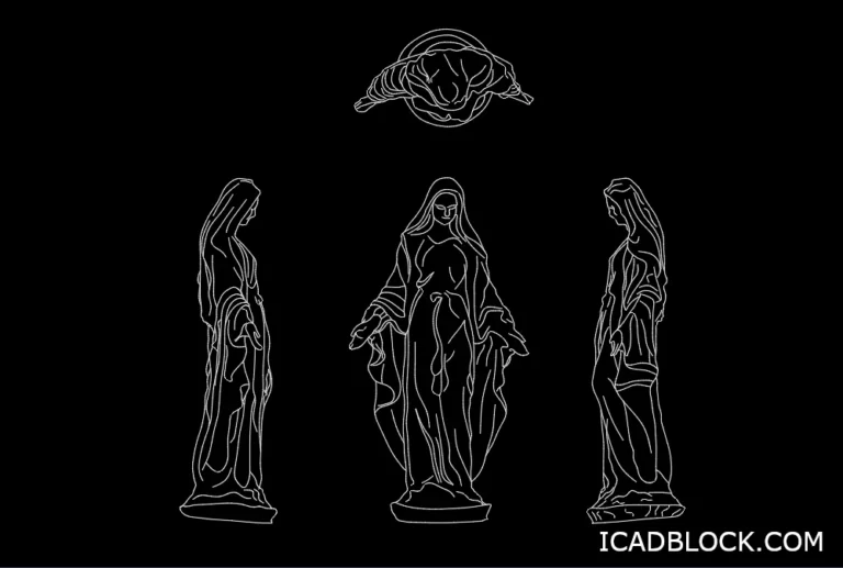 Statue CAD Block VIRGIN MARY 2d model