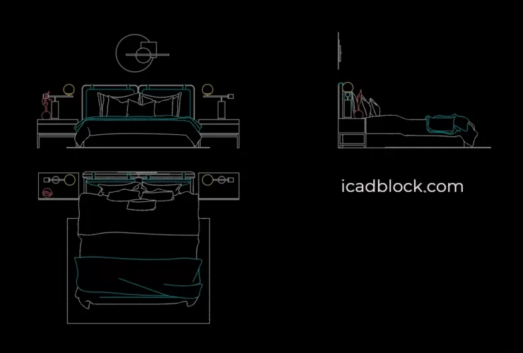 Double bed AutoCAD free download