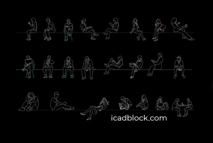 Human sitting CAD Blocks