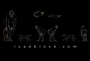 Man playing with dog DWG