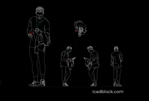 Man texting CAD Block