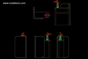 podium with flower in DWG format