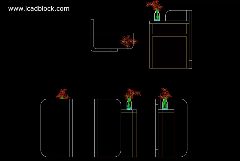 podium with flower in DWG format