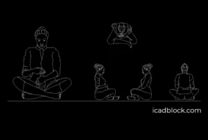 Pregnant Woman sitting 2D DWG