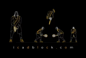 Tennis player CAD Block, Rafael Nadal 2D