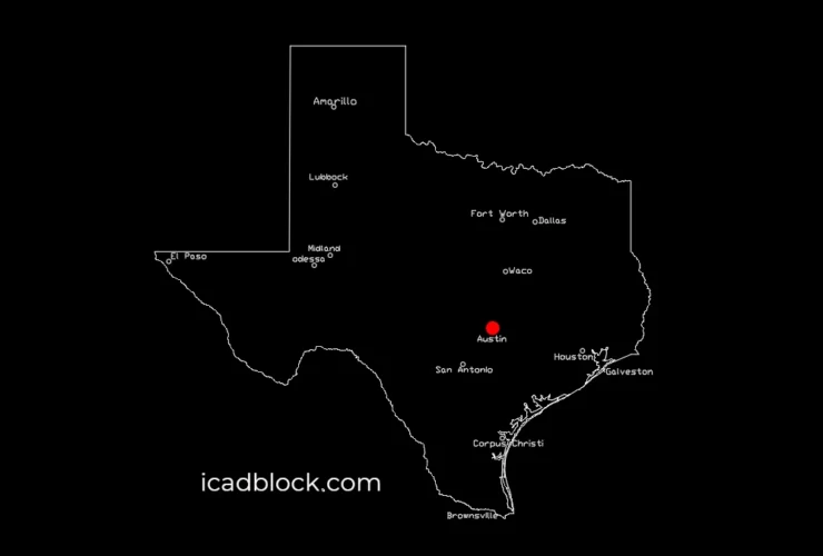 Texas map in AutoCAD