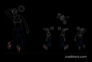 woman playing volleyball in AutoCAD