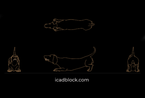Dog searching for food CAD Block