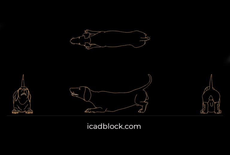 Dog searching for food CAD Block