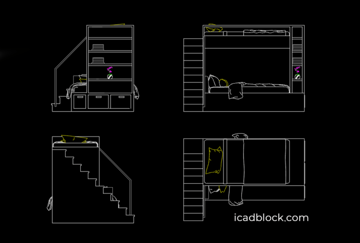 Bunk Bed 2D in AutoCAD