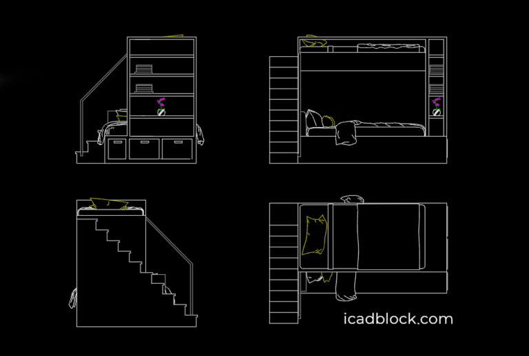 Bunk Bed 2D in AutoCAD