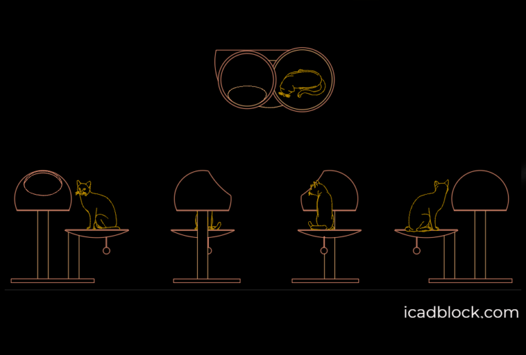 Cat tree house DWG in AutoCAD