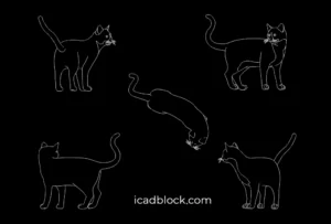 Cat turned around AutoCAD