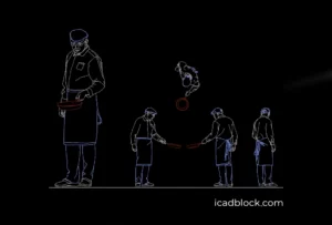 Chef holding a Frying pan DWG