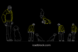 Man and Dog in AutoCAD