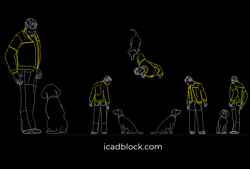 Man and Dog in AutoCAD